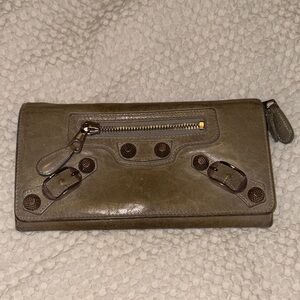 Balenciaga Green Leather Wallet